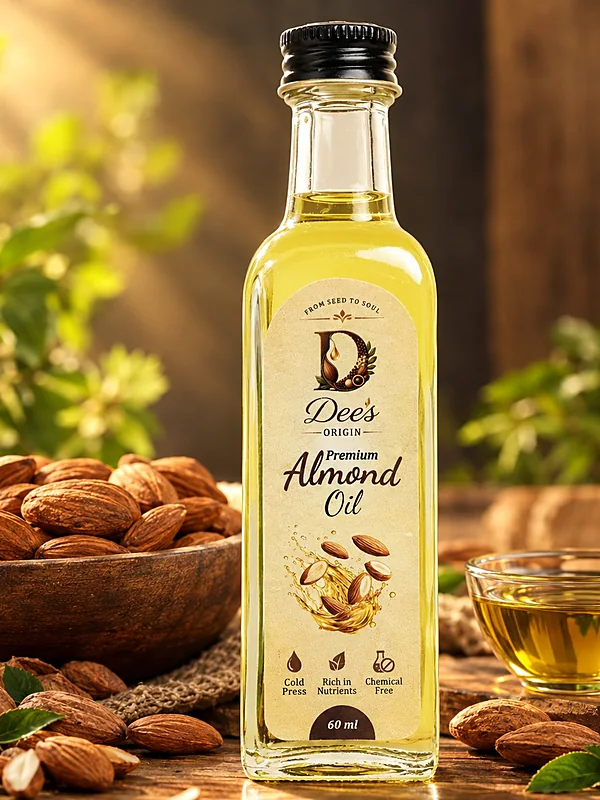 Dee's Origin cold pressed almond oil, 60 ml